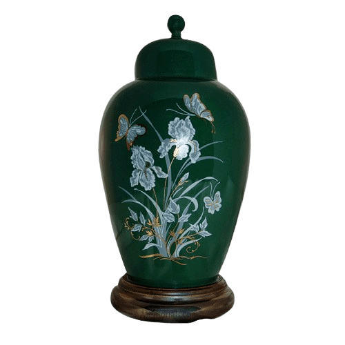 Iris Green Pet Cremation Urn